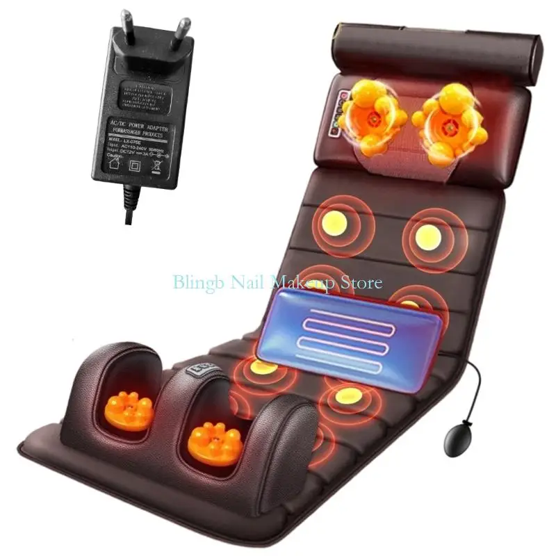 

28TA Full Body Massage Mat with 9 Vibrations Full Body Massager Lumbar Support Pillow