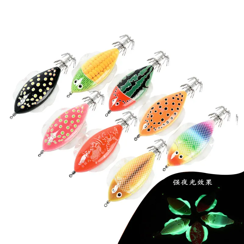 Como isca dura brilho camarão gancho vida como coroas de peixe 14g/11cm lula jigs mar isca de pesca conjunto artificial choco polvo