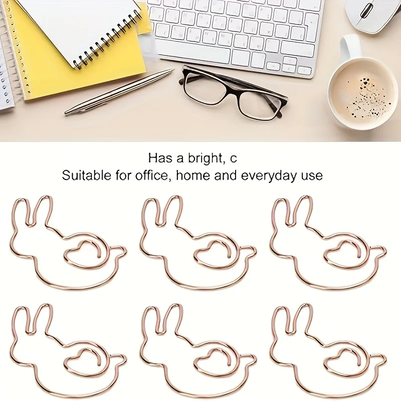 คลิปหนีบกระดาษรูปหัวใจรูปกระต่ายน่ารัก 10/20 ชิ้น - เหมาะสำหรับนักเรียน, ที่คั่นหนังสือ, และงานฝีมือ DIY