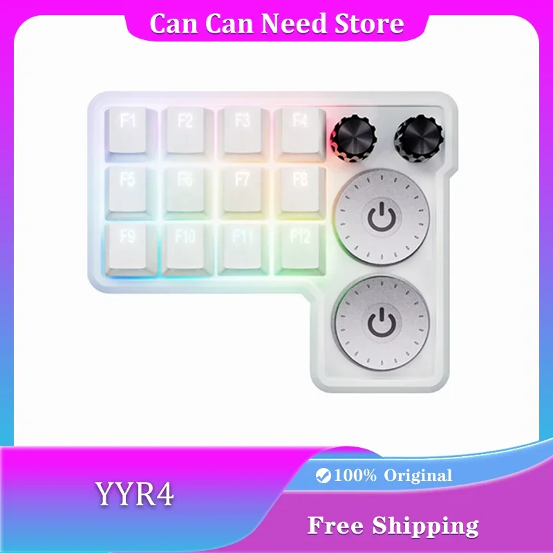 YOUYOU YYR4 Customized Keyboard Four Multi-Function Knobs Multiple Trigger Modes Tea Axis RGB Hot Swap Wired Keypad for Win Mac