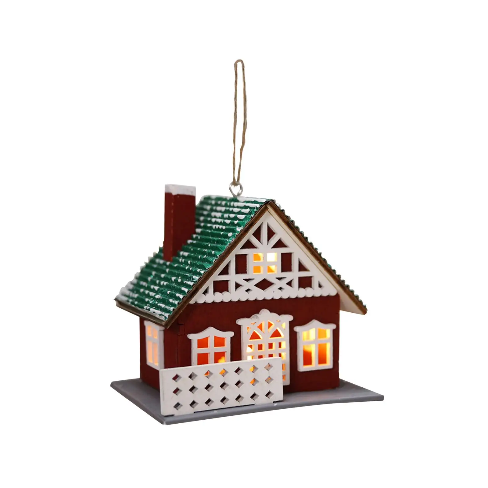 Mini Christmas Village House Wood LED Lighted Kids Toy Christmas Decorations for Bedroom Table Xmas Party Decor Home Decoration