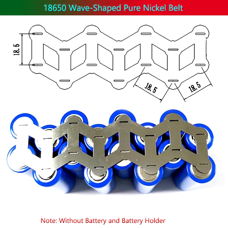 1M 18650 21700 2P Nickel Plated Strip Power Lithium Battery Welding Connecting Piece Displaced Nickel Plating Strip W-type Nicke