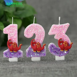 Dinosaur Birthday Candles Children's Birthday Candles for Cakes Red Dinosaur Birthday Decoration Cake Topper Boy
