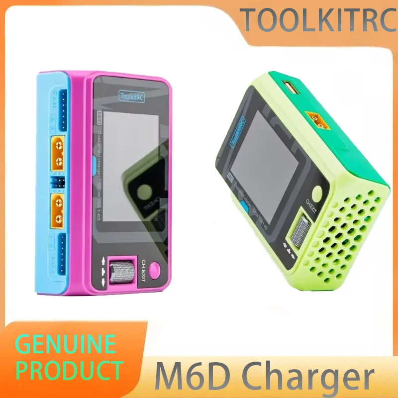 

ToolkitRC M6D 500 Вт 15 А постоянного тока, двухканальное мини-умное зарядное устройство, разрядное устройство Mojito Color для 1-6S Lipo LiHV Lion NiMh Pb аккумулятора
