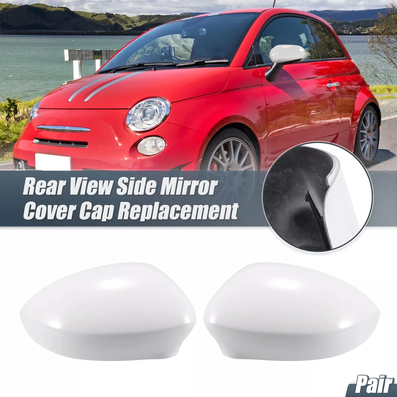 

Car Side Wing Mirror Cover Caps Rearview Mirror Cover Shell Case Trim For Fiat 500 500c GRANDE PUNTO 595 ABARTH 695 2007-2021