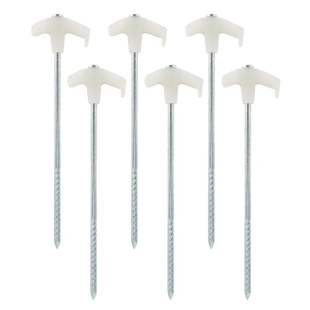 

6pcs Sturdy Tent Pegs Heads Easy Insertion Camping Hiking Ground Stakes Outdoor