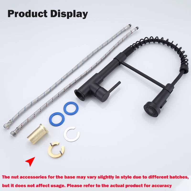 Смеситель для горячей и холодной воды, кухонный выдвижной пружинный смеситель для раковины, вращение на 360°