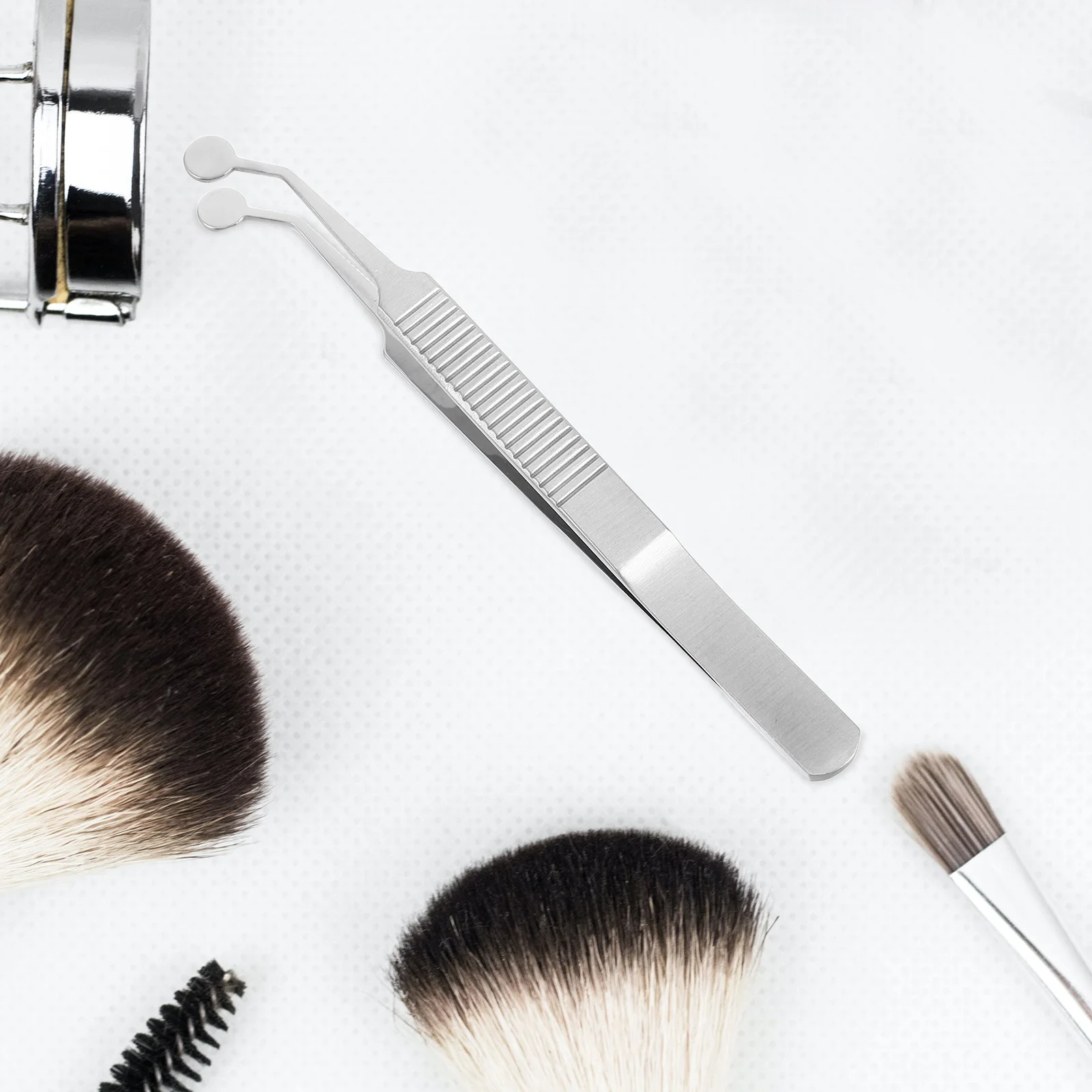 الفولاذ المقاوم للصدأ Meibomian الغدد مدلك العناية بالجفن الملقط طرف مستدير أداة للعيون الجافة الإغاثة مزيل الغدد النفط