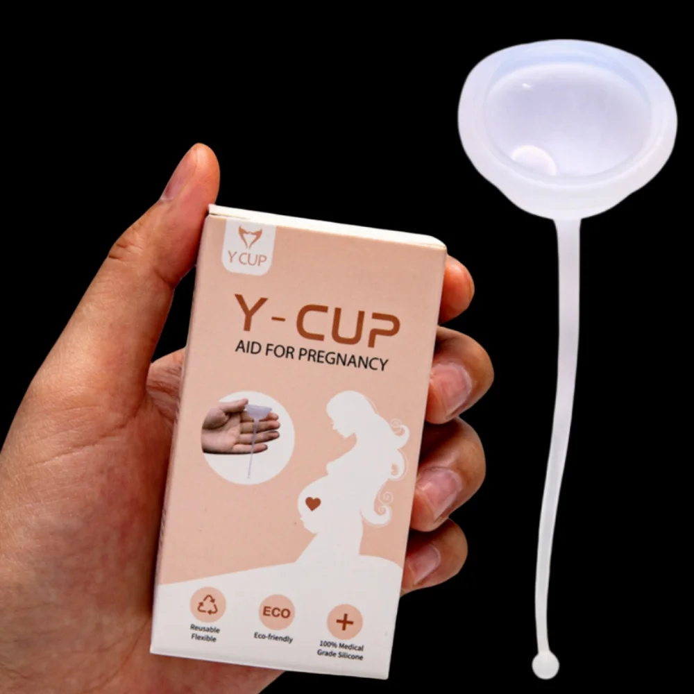 1 قطعة سيليكون شفاف الخصوبة تصور المعونة كوب قابلة لإعادة الاستخدام الطبيعية لدعم الخصوبة الحفاظ على الحيوانات المنوية قريبة من Cervix