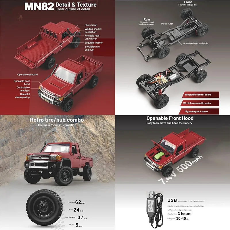 New MN82 1:12 Scale 4WD RC Pic - Outdoor Adventure Hobbies 评论和价格