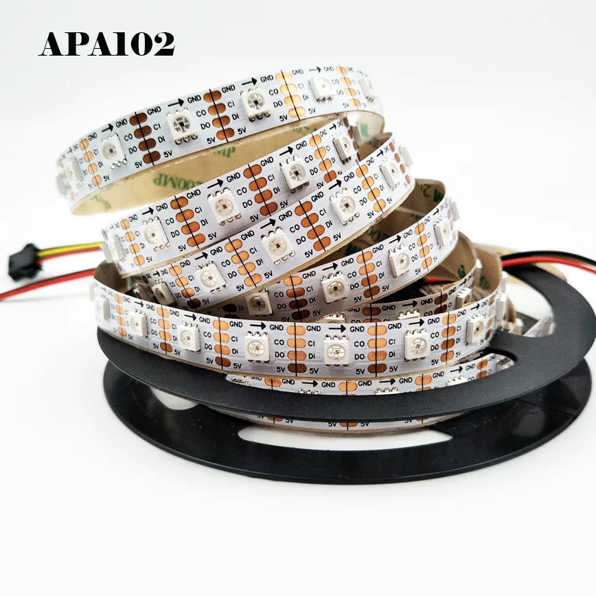 DC5V APA102 DATA and CLOCK seperately Smart led pixel strip 30/60/144 leds/pixels/m 5050RGB Full color strip light