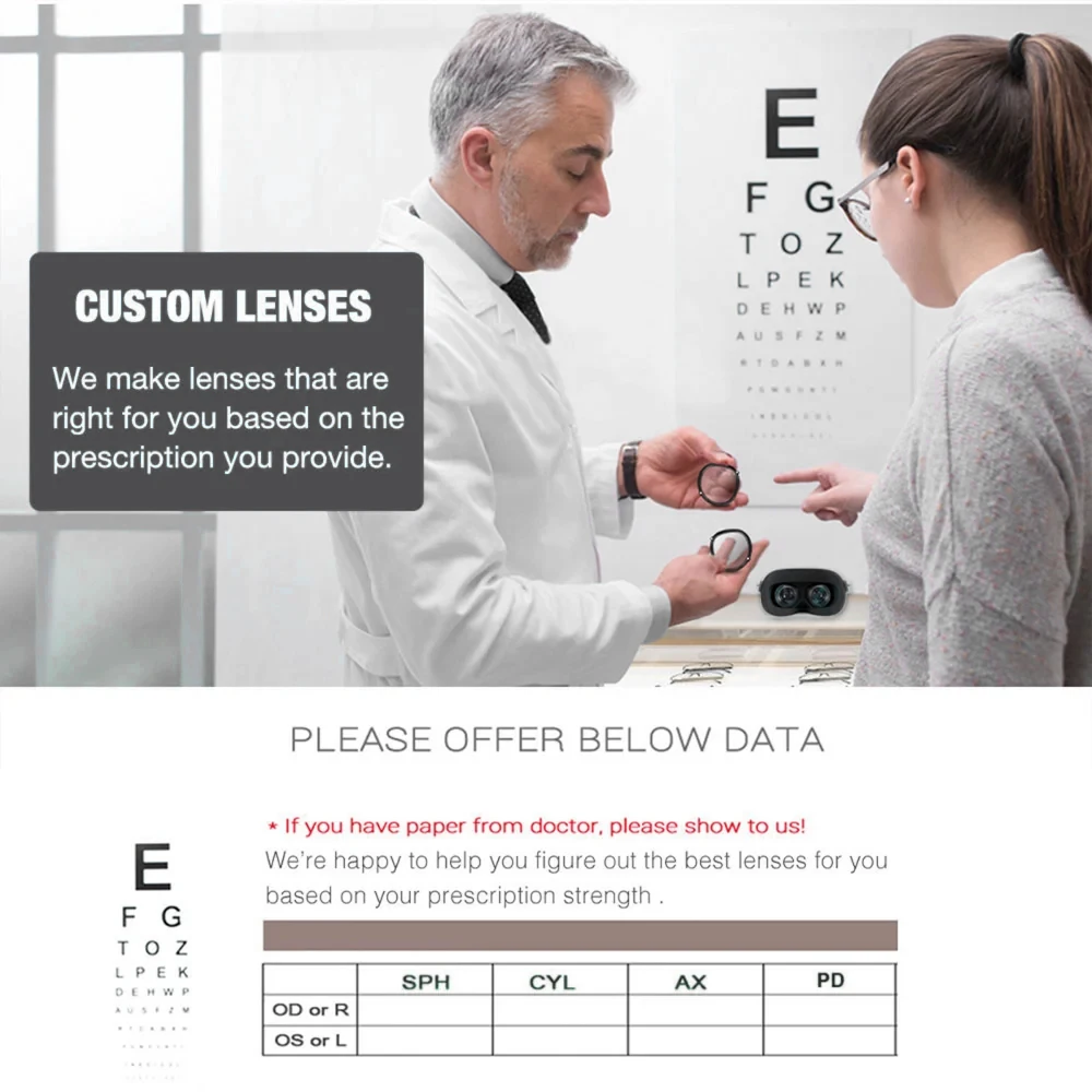 Magnetic VR Prescription Lenses for Meta Quest 3/2/3S, PSVR2, PICO 4/4 Ultra, Myopia Glasses Anti-Blue Light Lens Inserts Access