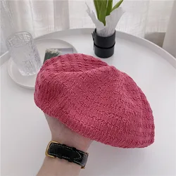 Simple texture grain beret women's summer hat