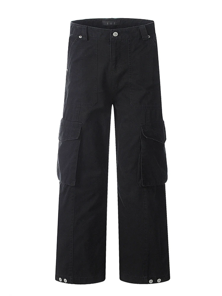 

Американские ретро плиссированные рабочие брюки Multi ket, свободные прямые повседневные длинные брюки для мужчин, модный хлопок 00%