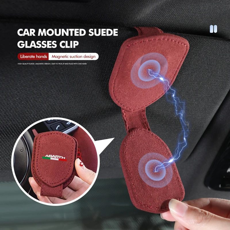 For Abarth Sun Visor Glasses Clips Interior Eyeglasses Storage Holder 500 595 695 Punto 124 Spider Panda - view 2
