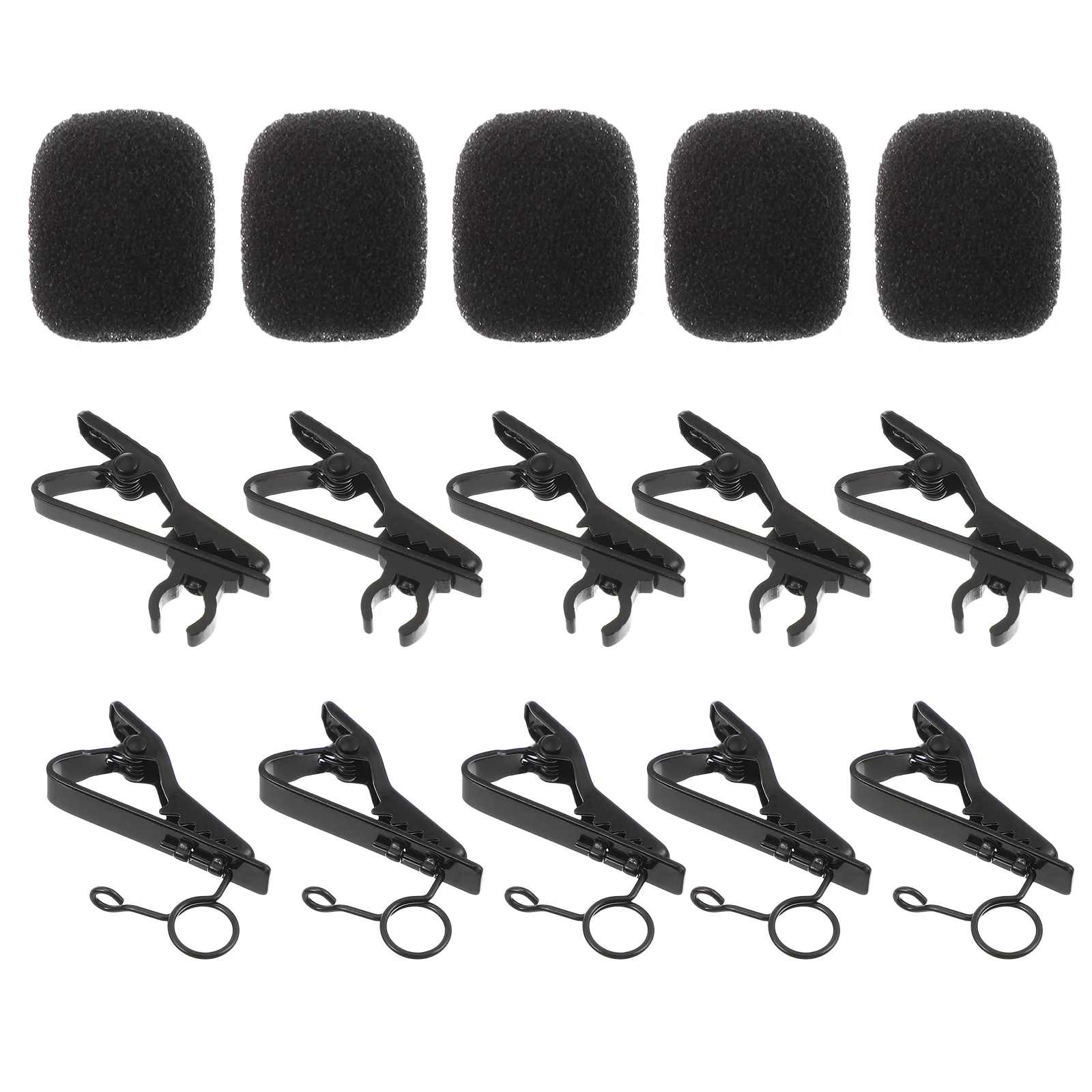 18 Pcs/set Microphone Clip Sponge Stickers Decals Covers Kit Tie Clips Circle Wire Iron