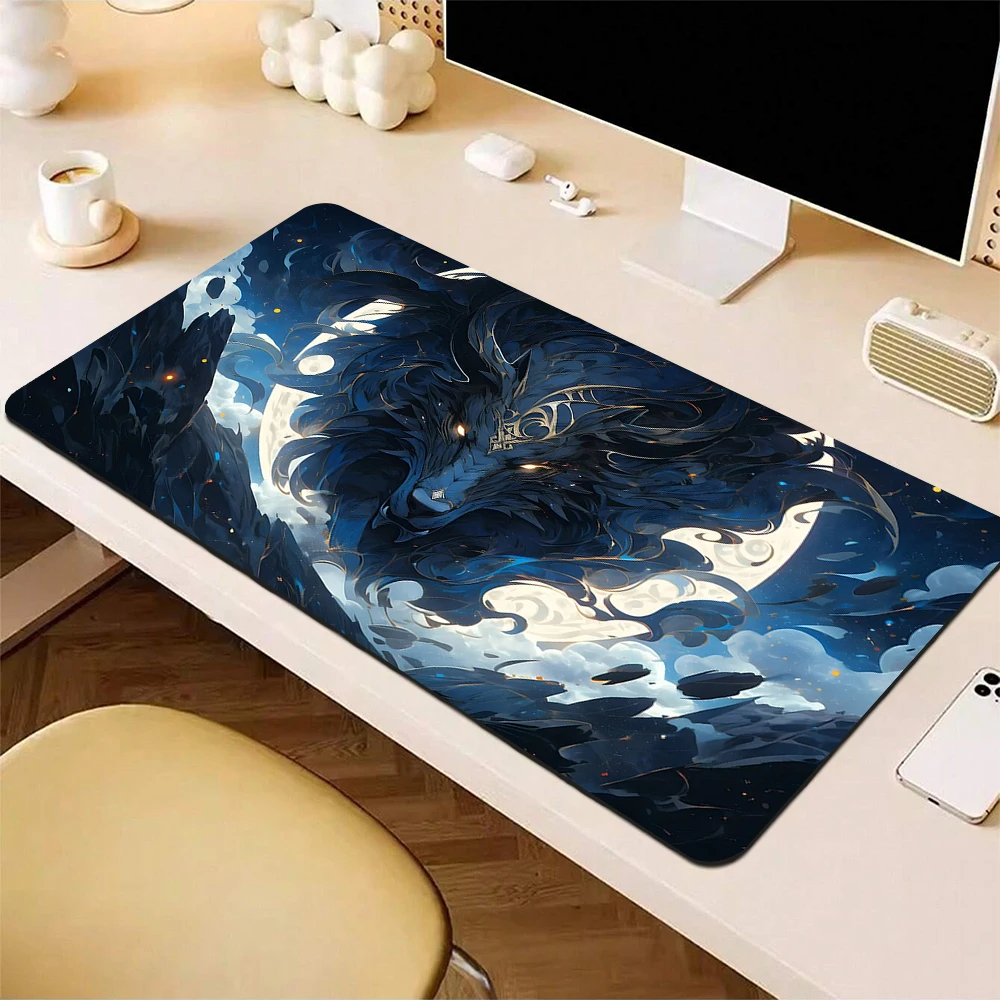 

Large Non-Slip Mousepad Gamer Gaming Mouse Pad Art Wild Beast Mouse Mat Game Office Computer Keyboard Pad Locking Edge Desk Mat