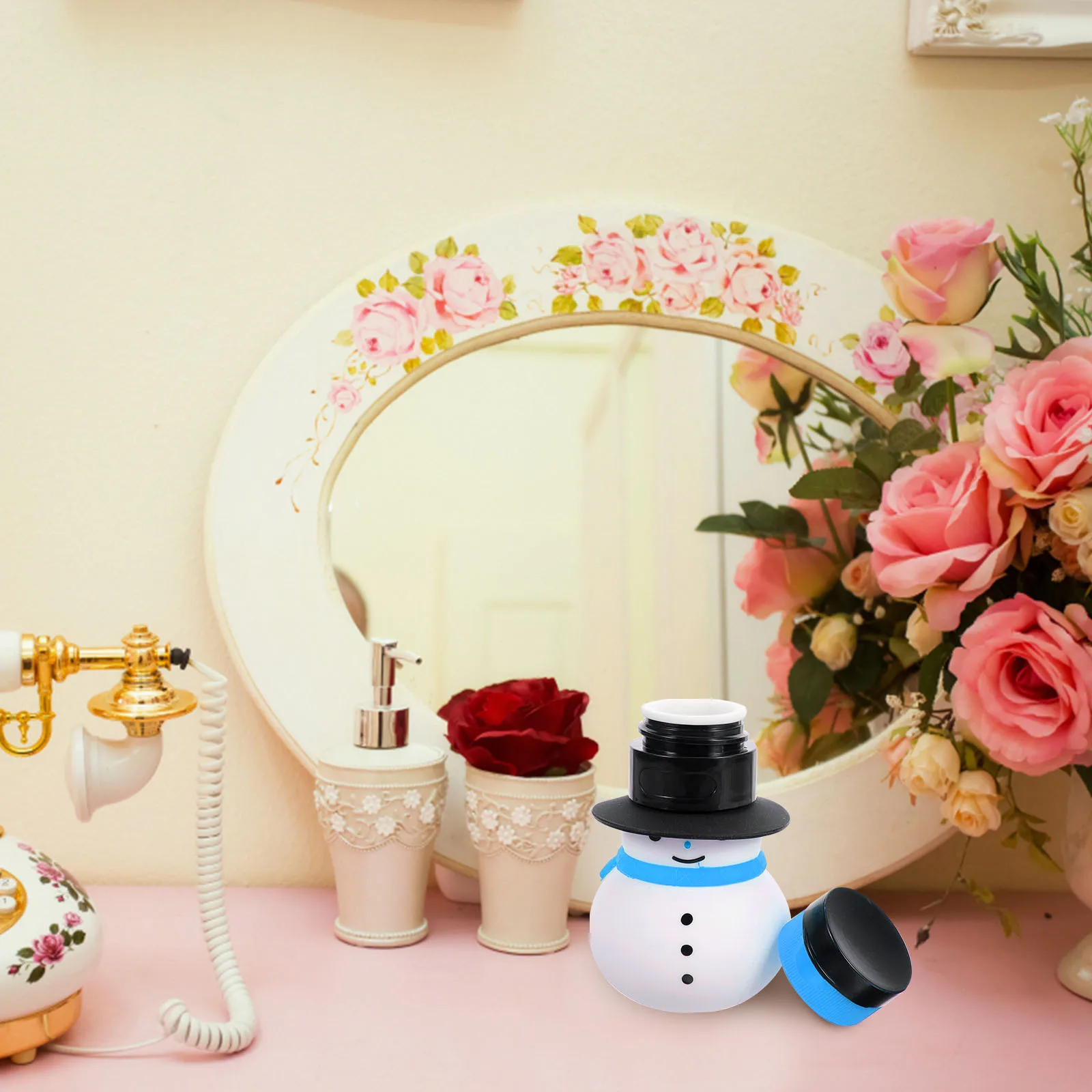 

Silicone Travel Bottle Xmas Snowman Design Leak Proof Refillable Shampoo Lotion Bottle Travel Size Container