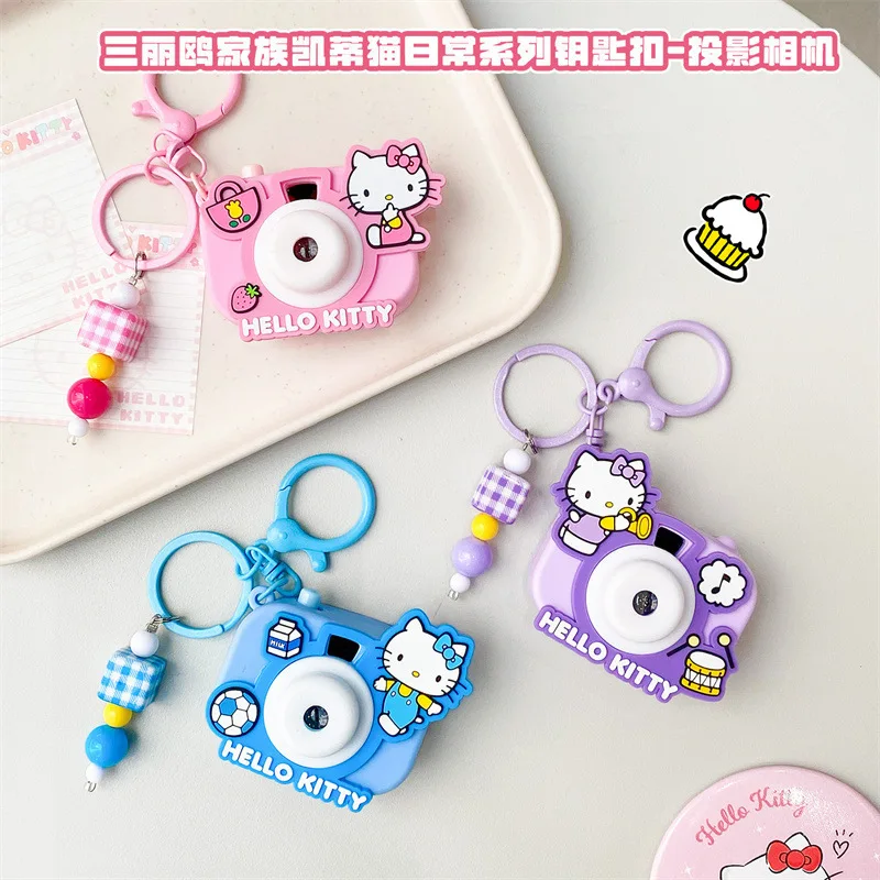 

New Sanrio Hello Kitty Projection Camera Charm Cute Cartoon Backpack Accessory for Kids Cosplay Gift