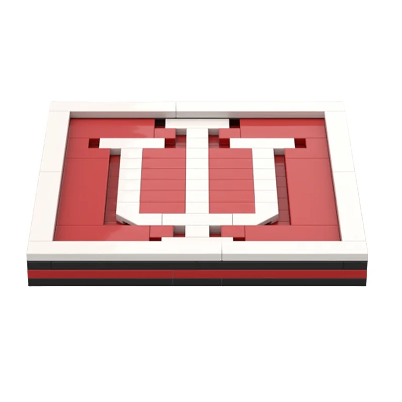 129pcs MOC Gear Houseware Indiana University Coaster Model Building Blocks Construction Christmas Gift Idea Toy Education