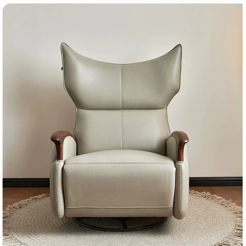 Yunjing black walnut leather leisure chair living room electric multi-functional vibrating lazy sofa
