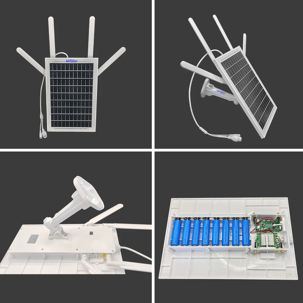 15W Solar Panel 4G Router Insert SIM card with 8pcs 18650 batteries, WiFi hotspot, RJ45 connector, Type-C charging port