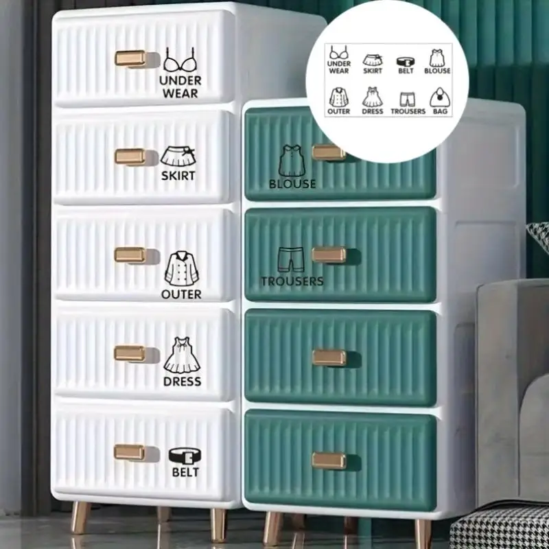 New Sale PVC Wardrobe Clothing Label Decal Sort Wall Decals Stickers Tag Clothes Classification Labels Bedroom Art Sticker