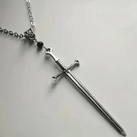 Sword Black Crystal Necklace,Dagger Necklace,Sword Pendant,Pagan, Gothic,Witchcraft,Spells,Witchcraft,Witches,Medieval Jewelry