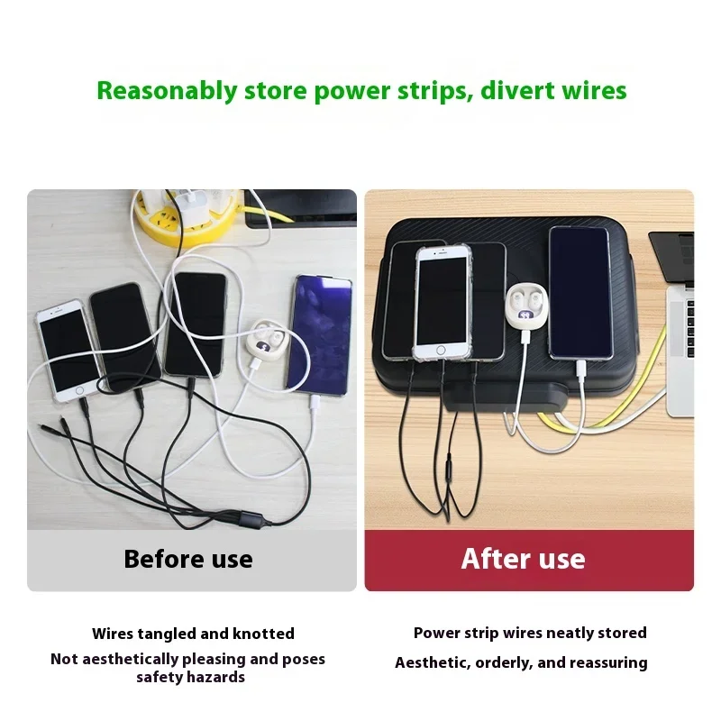 Large Power Cord Organizer Box Insulated Anti-leakage Plastic Storage for Wire Collection