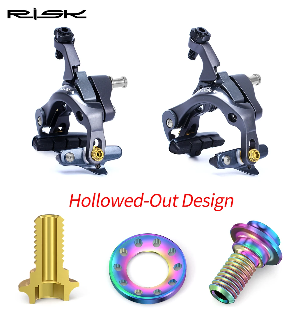 16 Stück/Beutel RISK Titanlegierung Rennrad Bremssattel C-Bremsbeläge Befestigungsschrauben-Set für R8000 UT6800 DA9000 – Detail 3