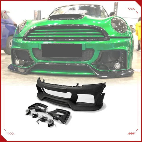 송진 앞 범퍼 어셈블리, BMW 미니 쿠퍼 R56 용, 개조된 새로운 스타일의 안개등 프레임, LED 서라운드 바디 키트