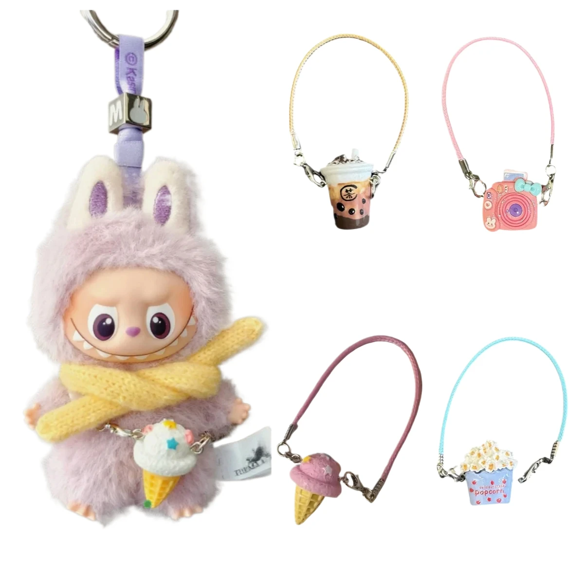 

For Labubu 4.0 The Monsters Pin for Love Series Dools' simulation Ice Cream Small pendant For labubu doll Decoration Accessories