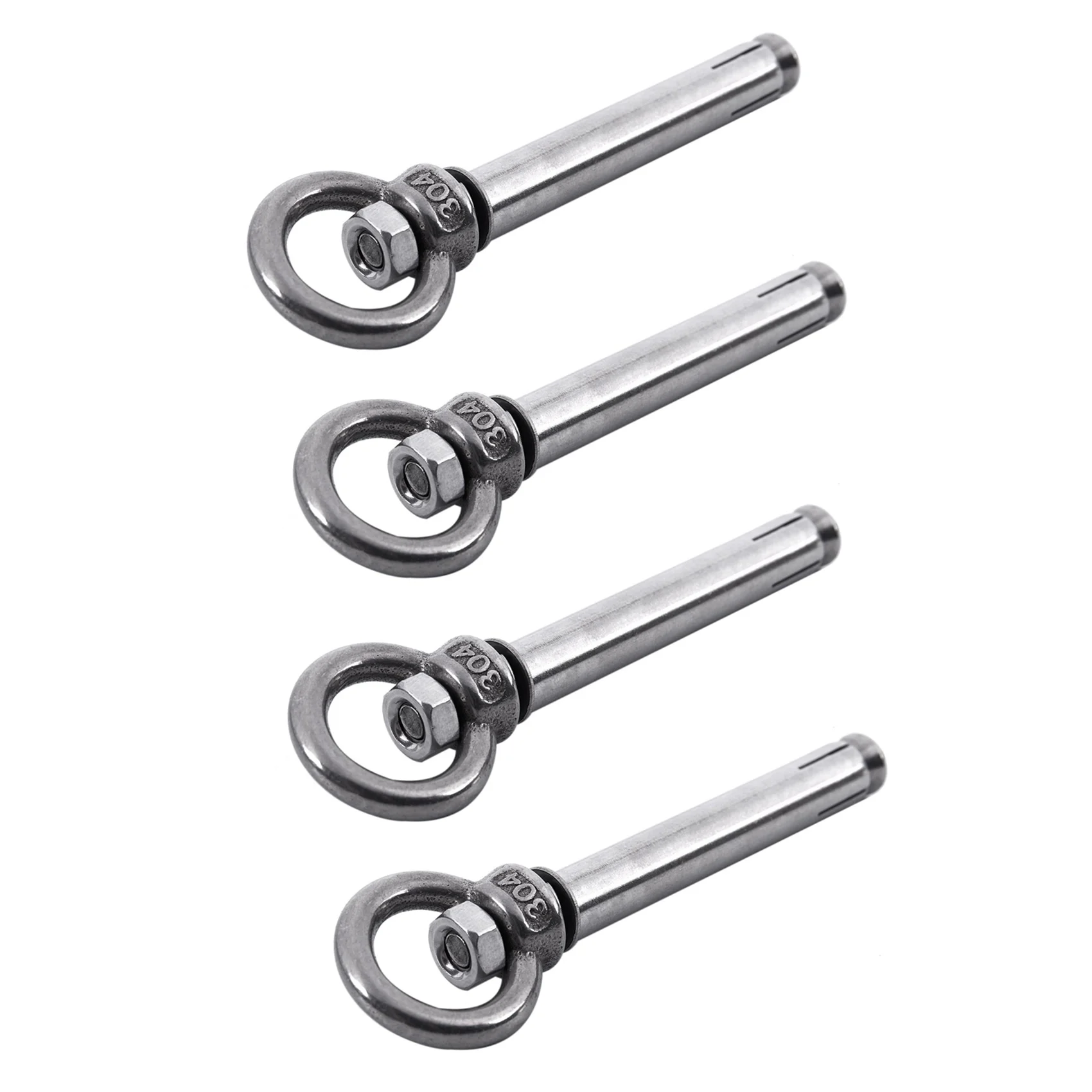 

4Pcs Stainless Steel Raw Style Shield Anchor Eye Bolts M6 X 82Mm,Silver-AT64