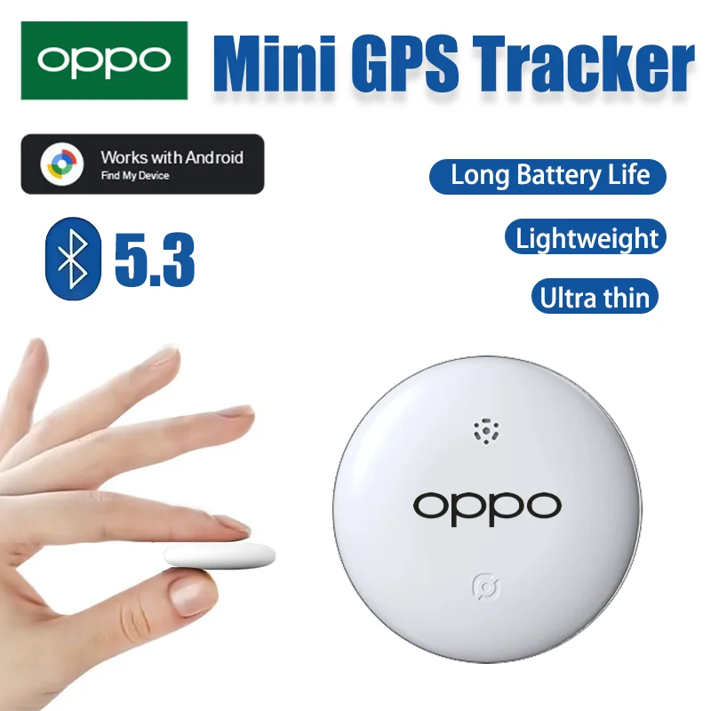 

OPPO Android Mini Tracker Bluetooth 5.3 Портативный локатор для ключей с защитой от потери Airtag IP67 Водонепроницаемый Finder Работа с устройством Find My