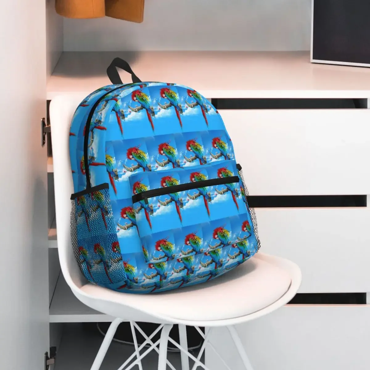 Parrot Bird Pattern Student Backpack School Bag Hiking Travel Daypack for Men Women Fashion Bookbag Shoulder Bags