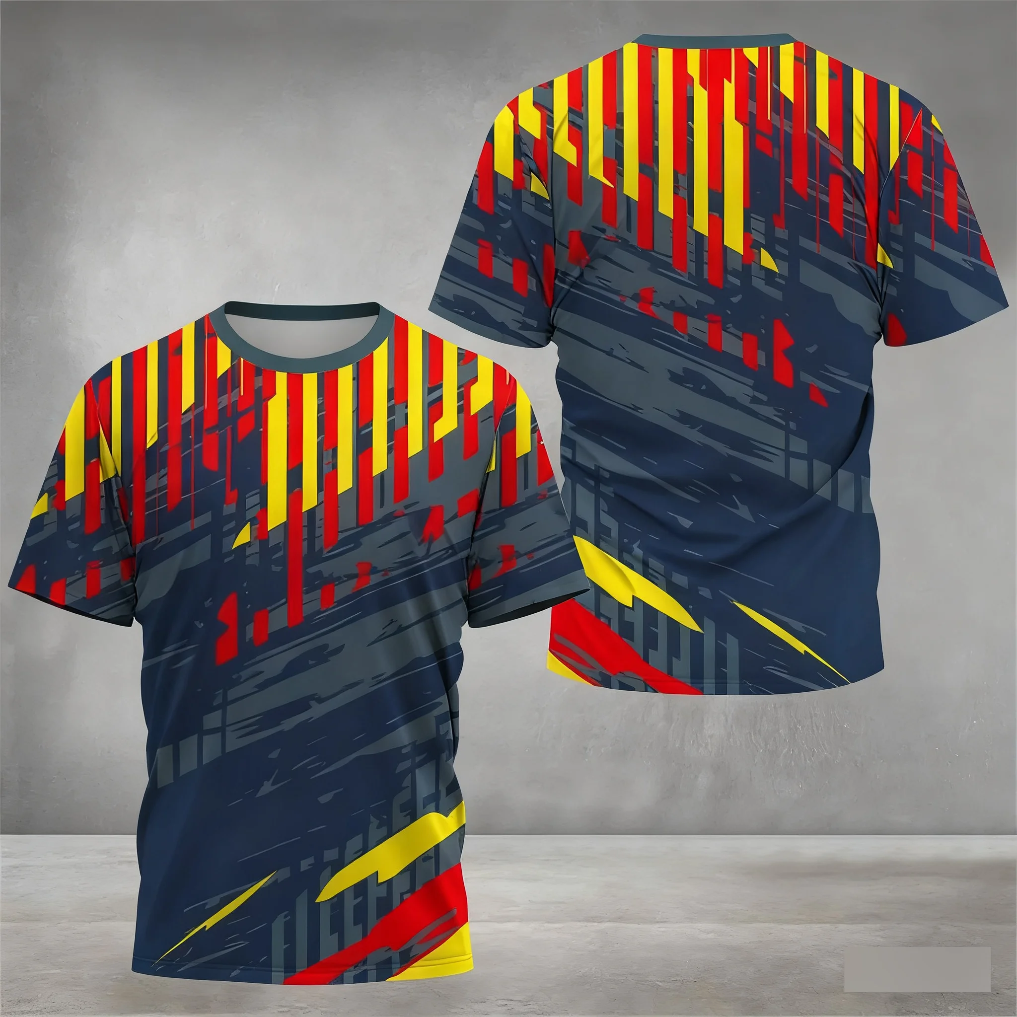 Neues 3D-gedrucktes Herren-T-Shirt für Sommer-Outdoor-Sport und Fitness, lässig und modisch, schnell trocknend und atmungsaktiv – Detail 3