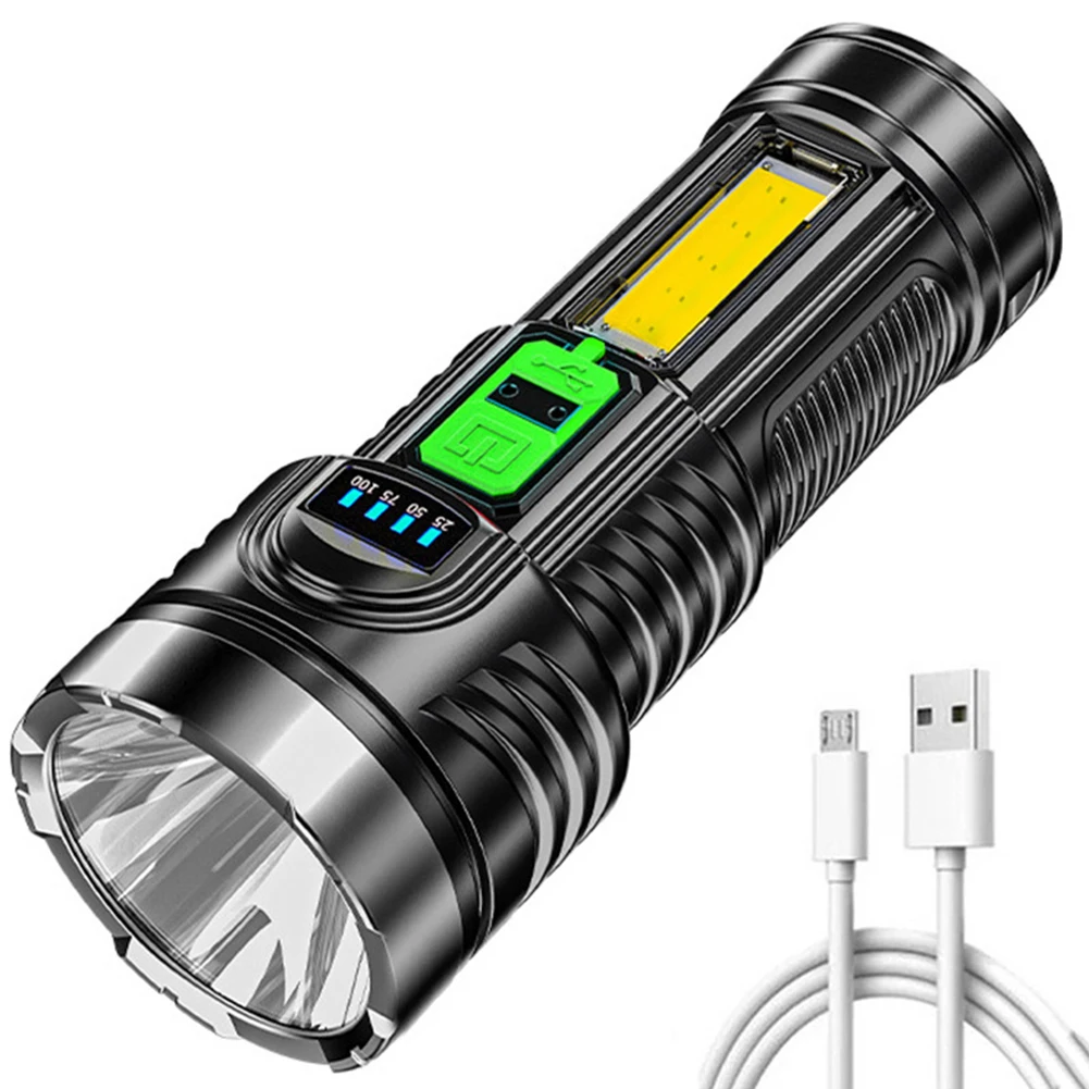 for Hiking Climbing Emergency Camping Lantern USB Rechargeable Flashlight Fishing IPX4 Waterproof 4 Modes 500LM Outdoor Lighting