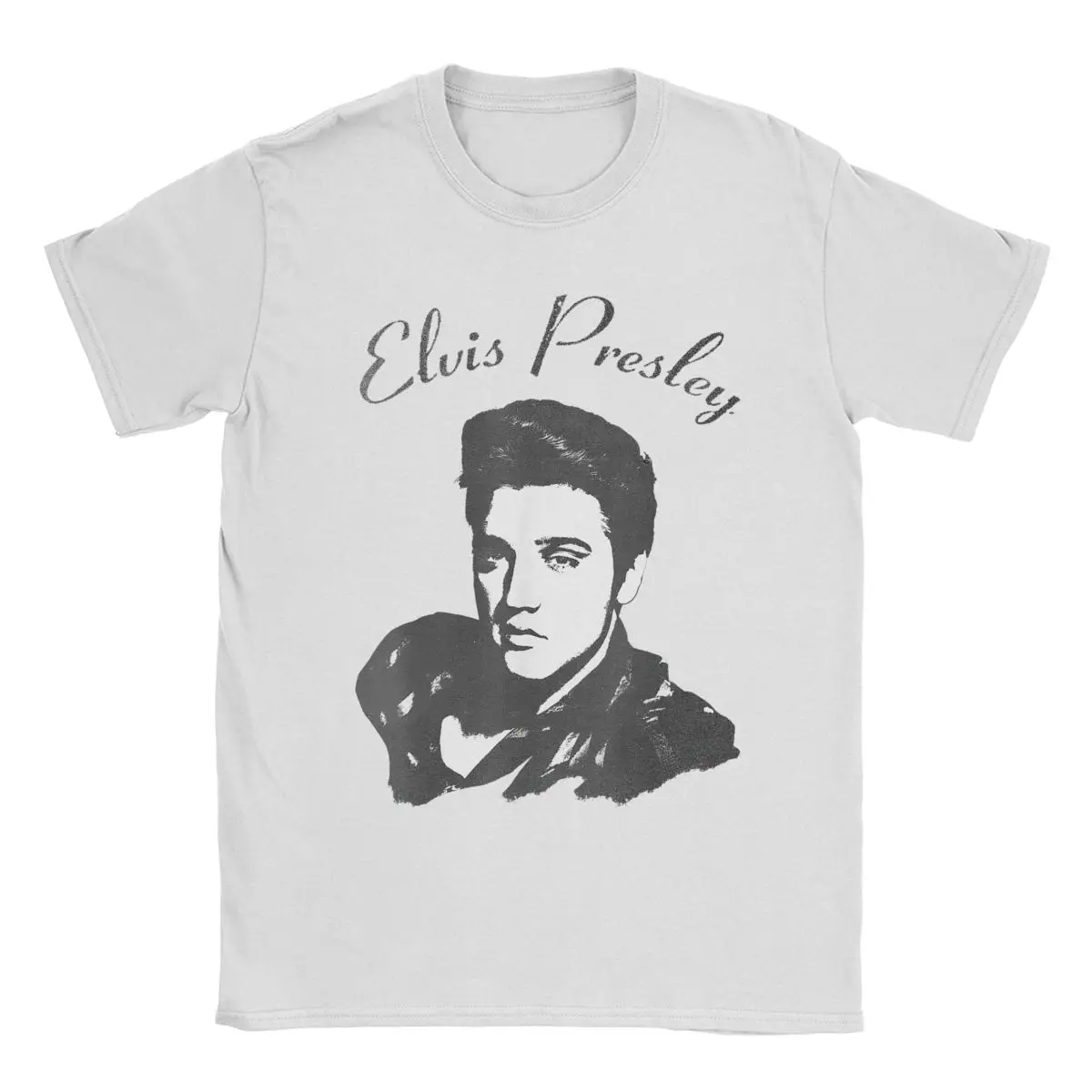 Men's T-Shirts E-Elvis Presley Novelty Cotton Tee Shirt Short Sleeve T Shirt Round Collar Clothes Printing