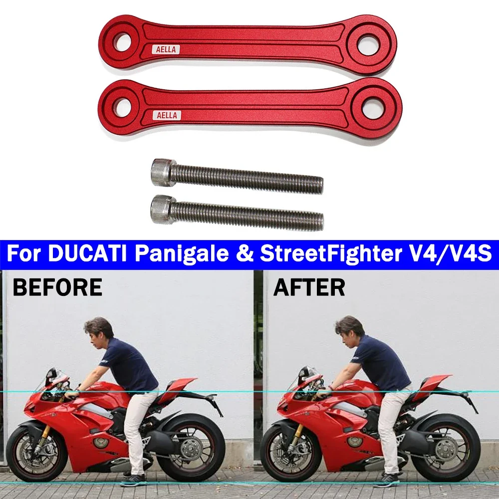 Motorcycle Lowering Links Kit Rear Suspension Cushion Drop Connecting For DUCATI Panigale V4 Panigale V4S StreetFighter V4/V4S