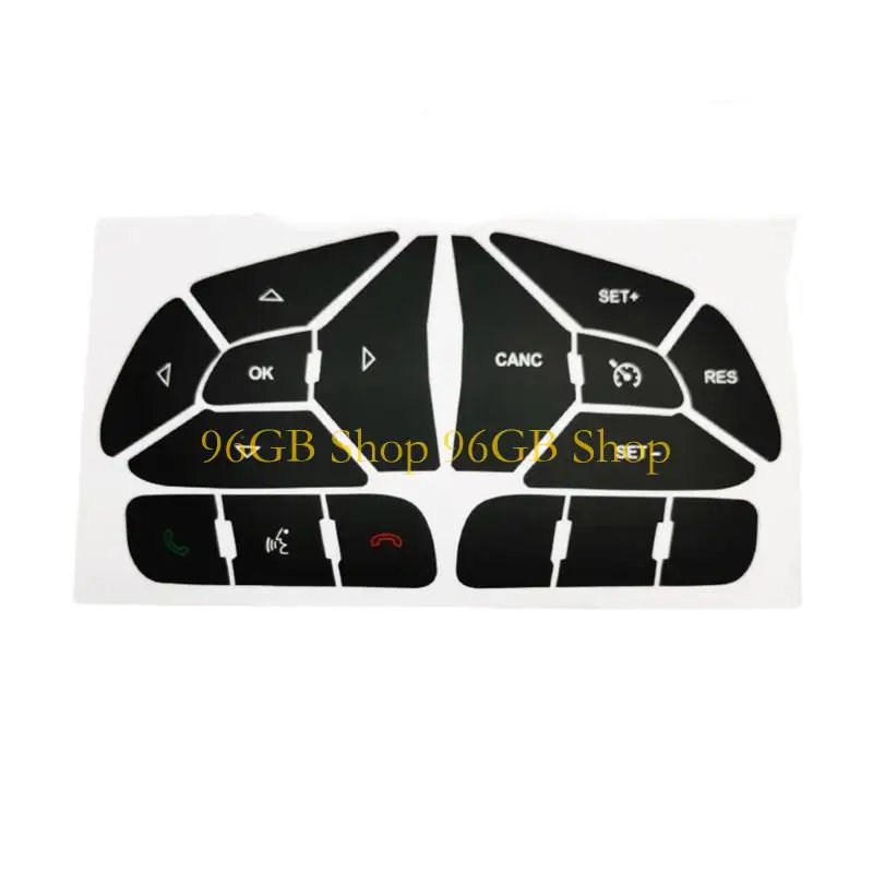 96GB Wear Resistant Vehicle Dashboard Button Cover Decals Easy Installation Universal