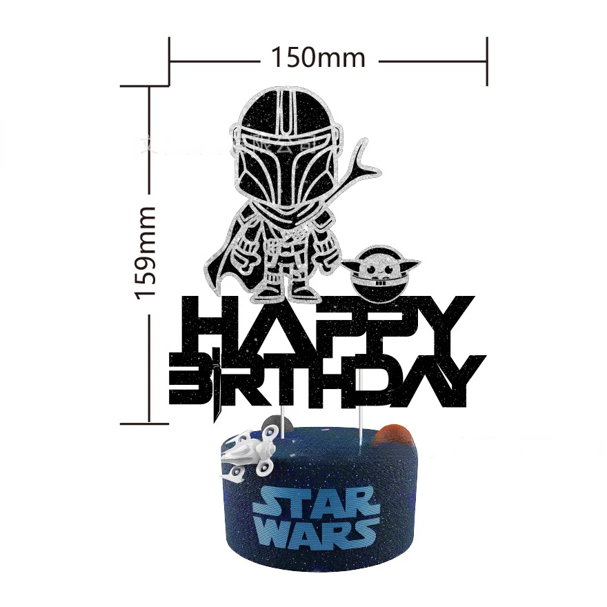 Star Wars Baby Yoda Cake Topper Anime Children Birthday Cake Decor Party Supplies Boy Girl Baby Shower Cupcake Accessories Gift