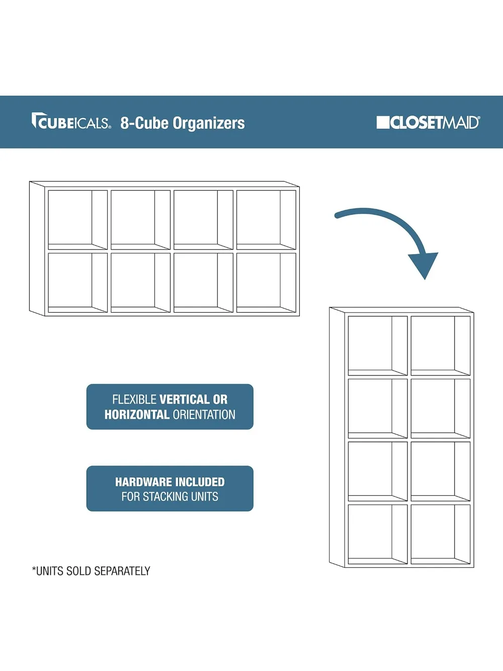منظم أرفف تخزين مكون من 8 مكعبات، رف كتب قابل للتكديس للمكتب المنزلي، وحدة تخزين مكعبة خشبية سهلة التجميع #5