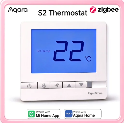 Aqara Zigbee S2 Smart Thermostat Central Air Floor Heating Controller Works with Xiaomi Mijia Mi Home Smart Home