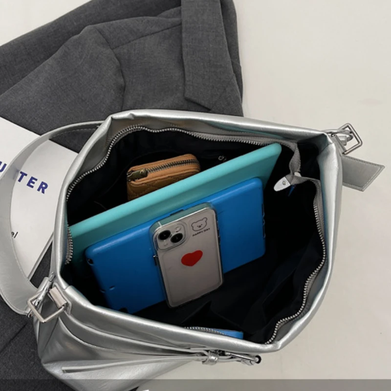 Shoulder Bag 2023 New Large Capacity Bags for Women Mori Girl PU Leather Texture Crossbody Bag Trend All-match Simple Handbag