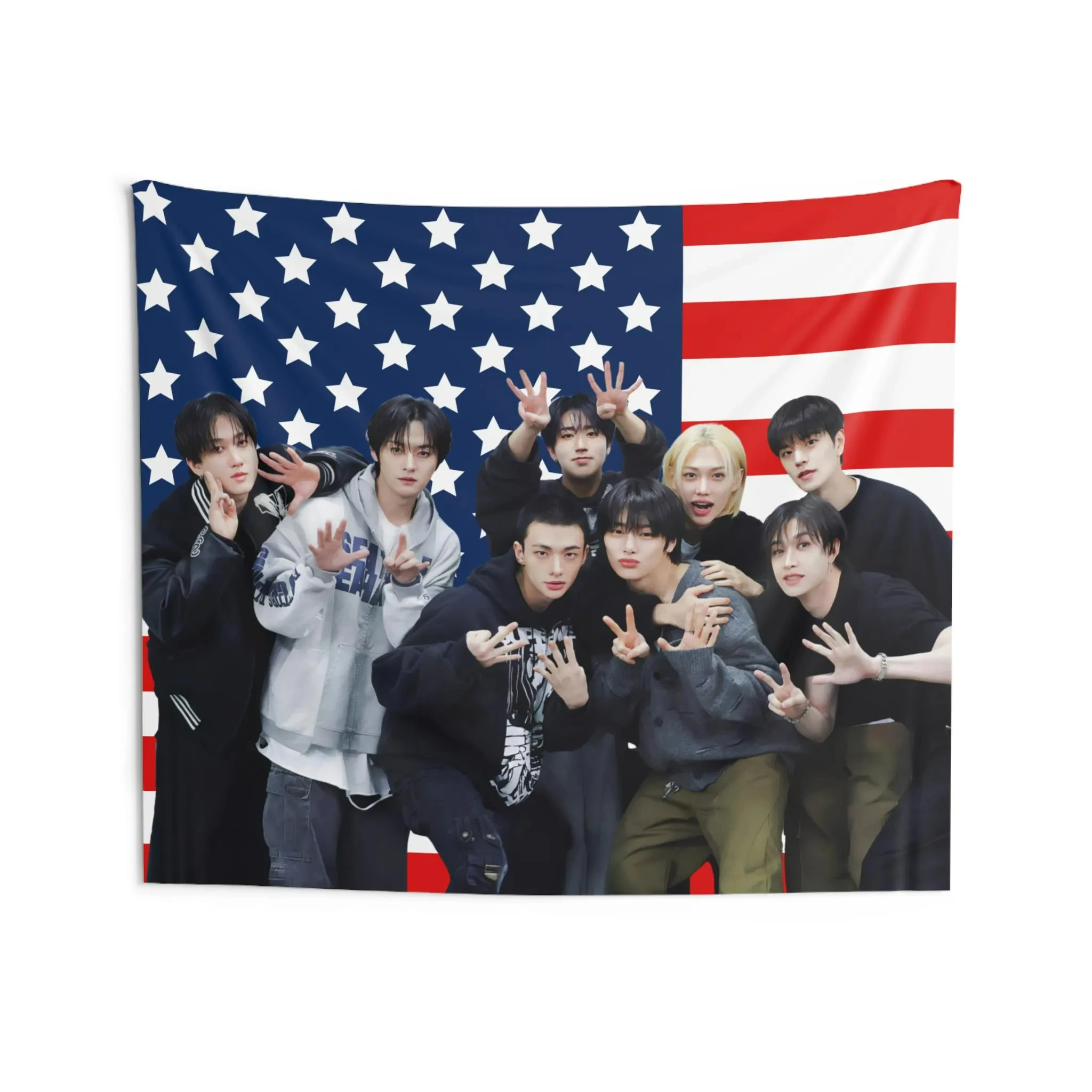 Stray Kids recital width Powder-colored national flag Powder activity with participation of 8 members Durable home decoration