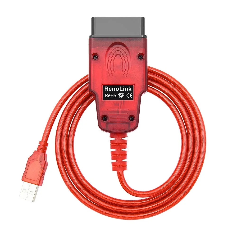 Renolink V2.11ECU Programmer v2.10 OBD2 Cable forRenault Upgraded Version  Air-bag Reset ECM UCH Key Coding Auto