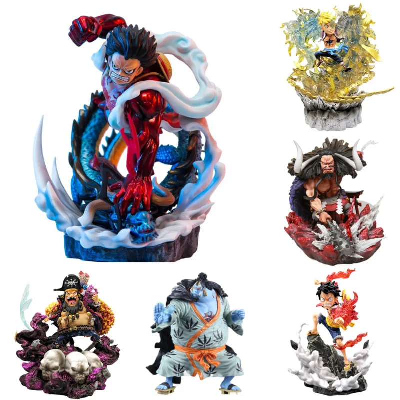 One Piece Anime Figurine Model GK Luffy Action Figure Blackbeard Figures Kaidou Statue Collection Toy Marco Doll Teach Figma