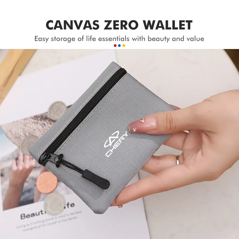 Car Casual Wallet ID Card Coin Portable Canvas Mini Purse For Chery Eastar Cross Gx EQ7 E3 Amulet Fora QQ IQ Fulwin