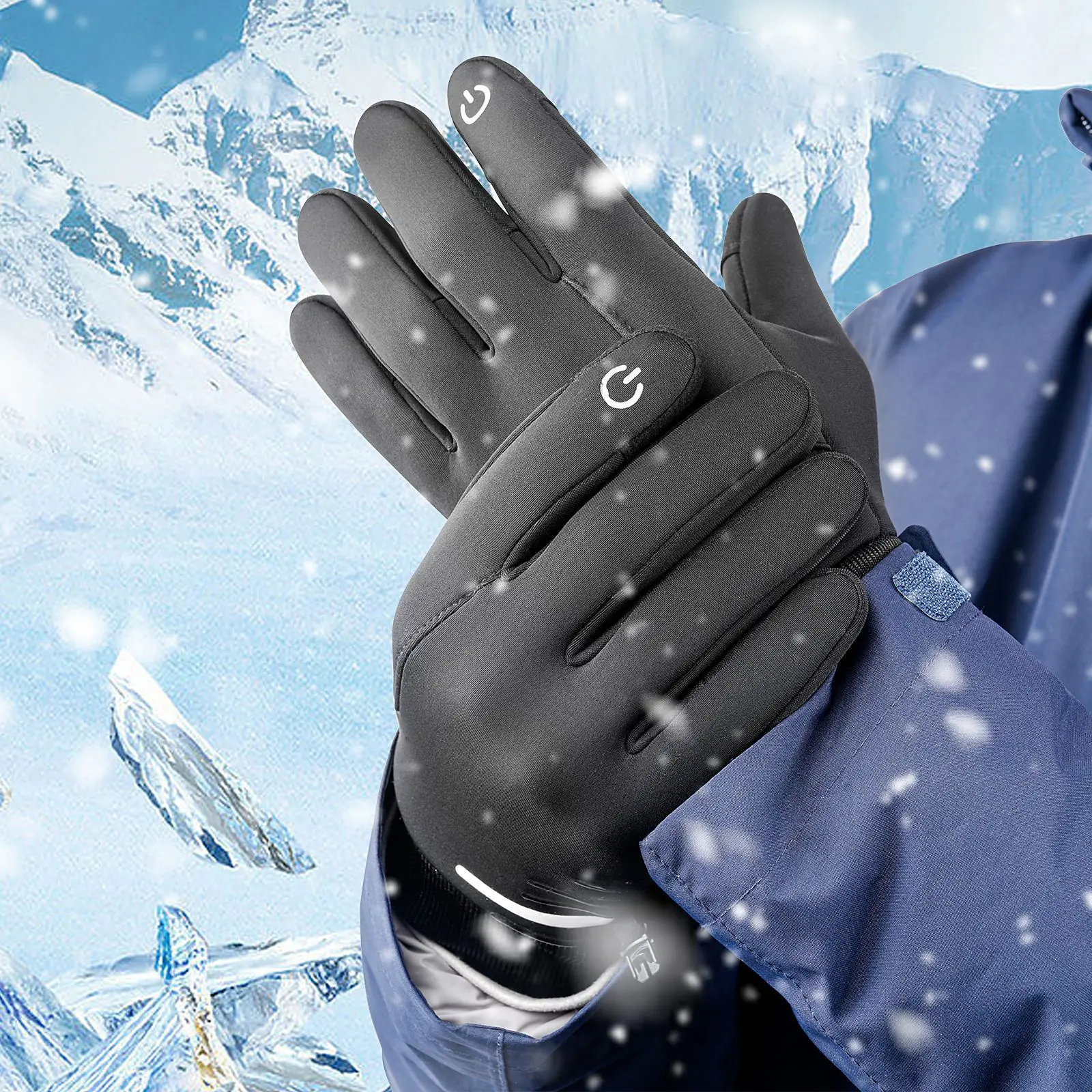 

Outdoor cycling sports warm gloves touch screen plush windproof, moisture-proof, anti-slip, cold and wear-resistant