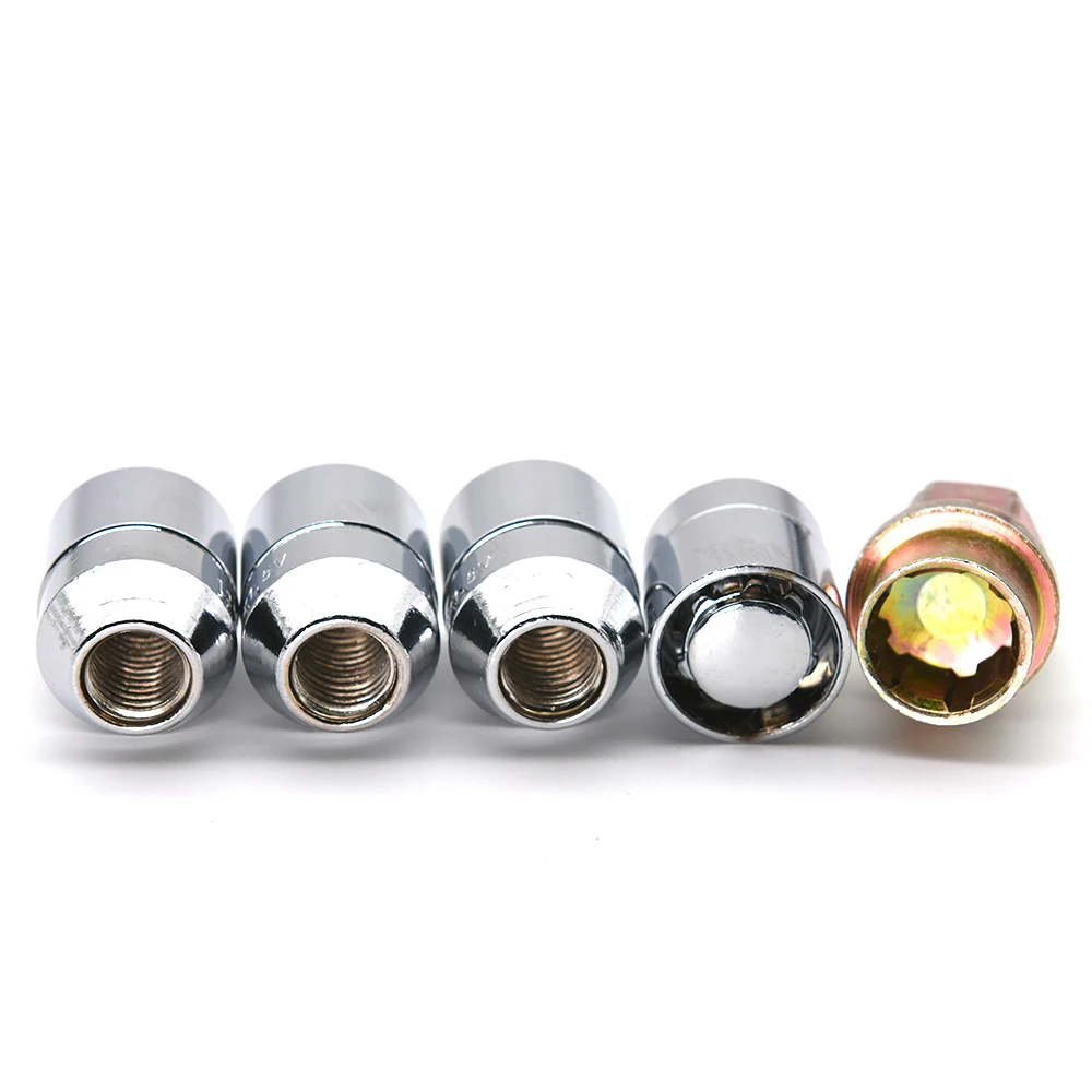 4Pcs Universal M12x1.5mm Alloy Locking Nuts Anti Theft Racing Car Wheel Lock Nuts Auto Tire Wheel Bolts With Keys